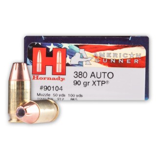 Hornady American Gunner .380 Auto Ammunition 250 Rounds XTP JHP 90 Grain