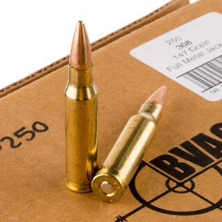 BVAC Remanufactured .308 Winchester Ammunition 250 Rounds FMJ 147 Grains