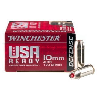 Winchester USA Ready Defense 10mm Auto Ammunition 200 Rounds JHP 170 Grains