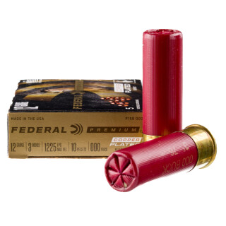 Federal Premium Buckshot 12 Gauge Ammunition 5 Rounds 3" 000 Buckshot Copper Plated