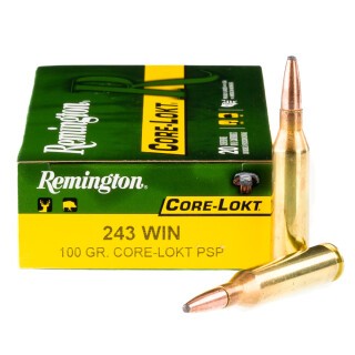Remington .243 Winchester Ammunition 20 Rounds Core-Lokt PSP 100 Grains