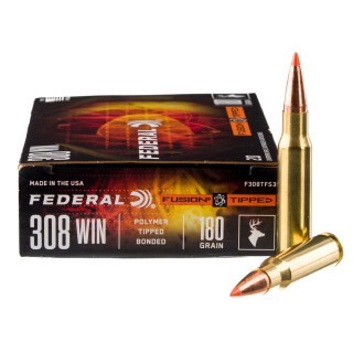 Federal Fusion Tipped .308 Winchester Ammunition 20 Rounds Bonded Polymer Tip 180 Grains