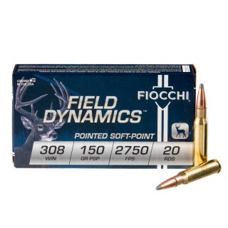 Fiocchi Field Dynamics .308 Winchester Ammunition 20 Rounds PSP 150 Grain
