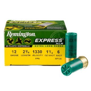 Remington Express XLR 12 Gauge Shotshell 25 Rounds 2-3/4" #6 Shot 1-1/4 Ounce