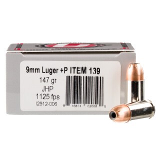 Underwood Ammo 9mm Luger +P Ammunition 20 Rounds ASP JHP 147 Grain