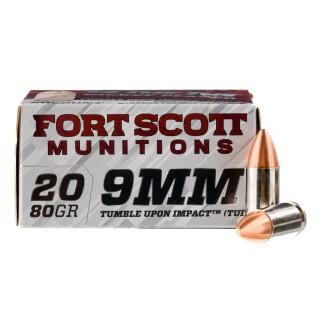 Fort Scott Munitions 9mm Luger Ammunition 20 Rounds SCS TUI 80 Grain