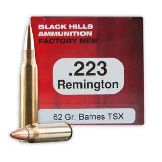 Black Hills .223 Rem Ammunition 50 Rounds TSX 62 Grain