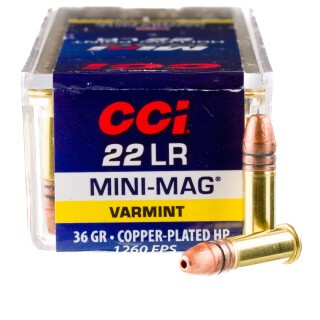 CCI Mini-Mag .22 Long Rifle Ammunition 5000 Rounds Plated HP 36 Grain
