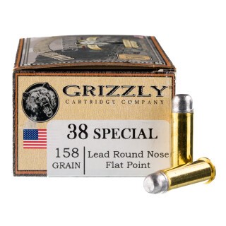 Grizzly Cowboy Action .38 Special Ammunition 50 Rounds RNFP 158 Grain
