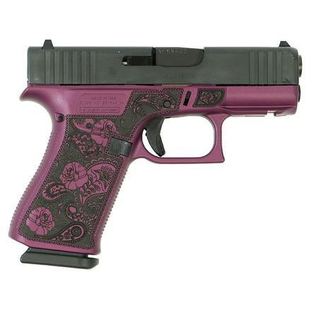 Glock 43X "Paisley Grip" 9mm - 3.4" Barrel - Black Cherry / Black - 10 Round