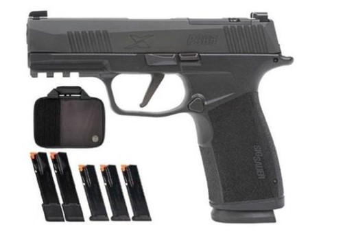 Sig Sauer P365 X-Macro 9mm - 3.7" Barrel - Includes 5 Mags & Savior Equipment Bag - Optics Ready - Black - 21 Round