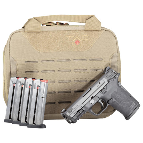 Smith & Wesson M&P 9 Shield EZ 9mm - Thumb Safety - Magazine / Case Bundle - Black - 8 Round