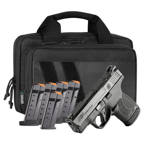 Smith & Wesson M&P Shield Plus Bundle 9mm - 3.1" Barrel - Includes 6 Mags & Bag - Optics Ready - Night Sights - Black - 13 Round