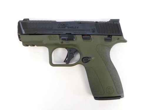 Smith & Wesson M&P Shield X 9mm - 3.6" Barrel - Optic Ready - Night Sights - OD Green / Black - 15 Round